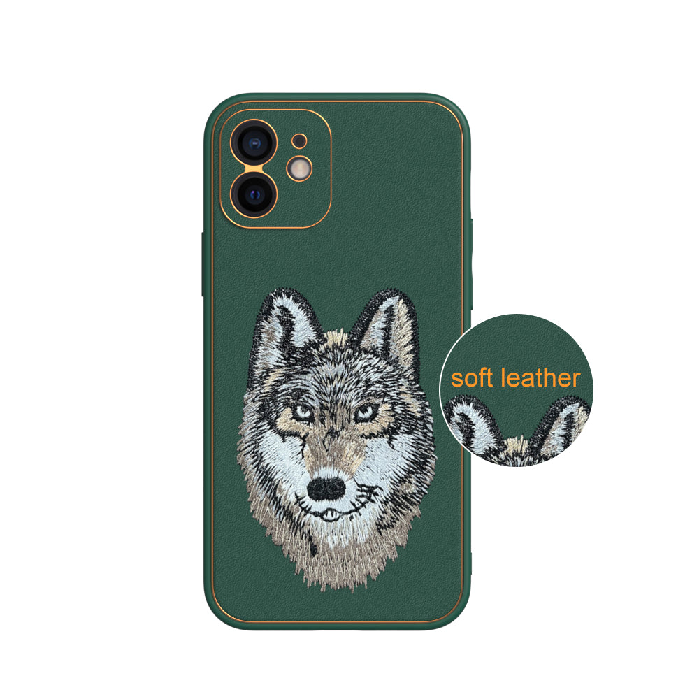 Apple iPhone 12 Premium Embroidery Leather case - Pattern 8