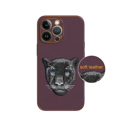Apple iPhone 13 Pro Premium Embroidery Leather case - Pattern 11