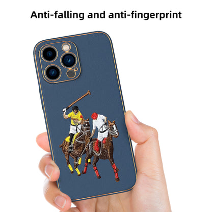Apple iPhone 14 Pro Max Premium Embroidery Leather case - Pattern 3
