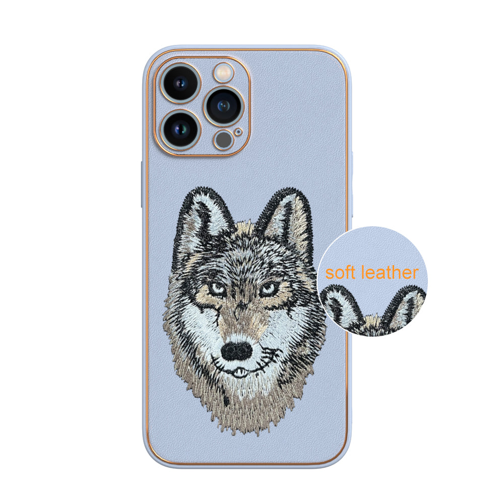 Apple iPhone 13 Pro Max Premium Embroidery Leather case - Pattern 2