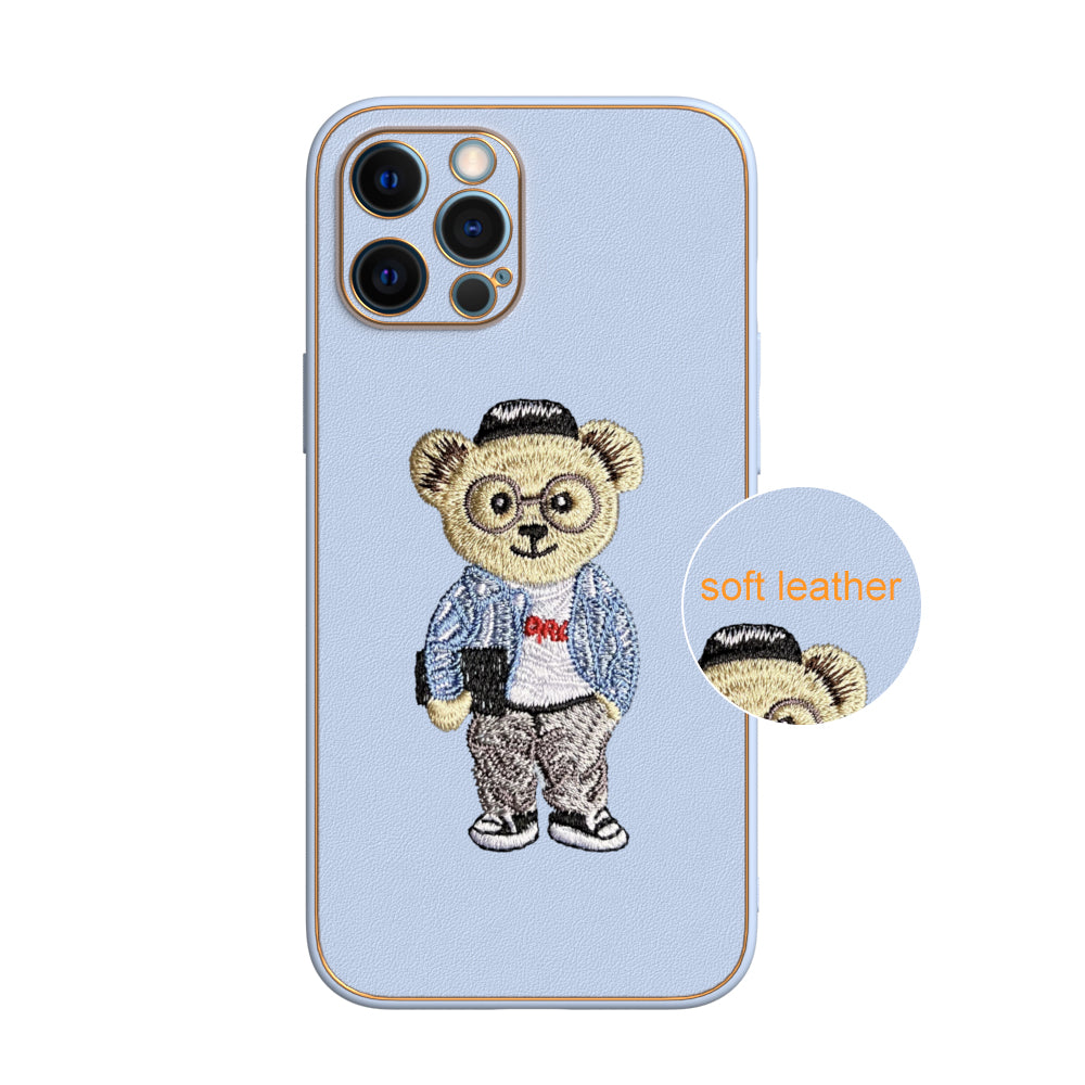 Apple iPhone 12 Pro Max Premium Embroidery Leather case - Pattern 4