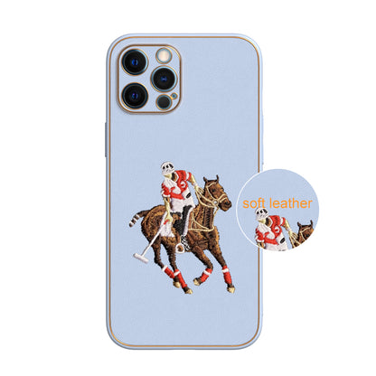 Apple iPhone 12 Pro Max Premium Embroidery Leather case - Pattern 2