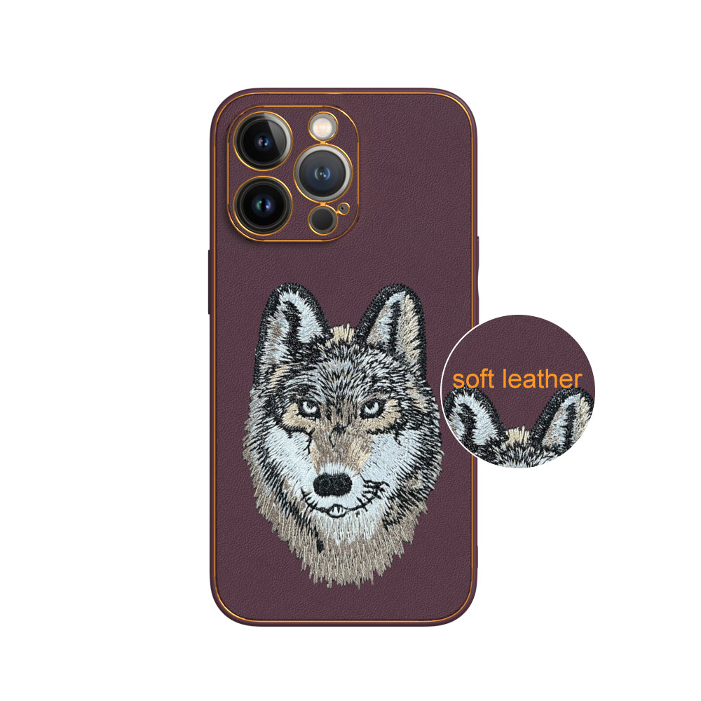 Apple iPhone 13 Pro Premium Embroidery Leather case - Pattern 10