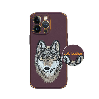 Apple iPhone 13 Pro Premium Embroidery Leather case - Pattern 10
