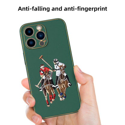Apple iPhone 14 Pro Max Premium Embroidery Leather case - Pattern 1