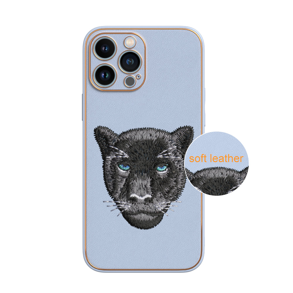 Apple iPhone 13 Pro Max Premium Embroidery Leather case - Pattern 4