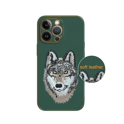 Apple iPhone 13 Pro Premium Embroidery Leather case - Pattern 6