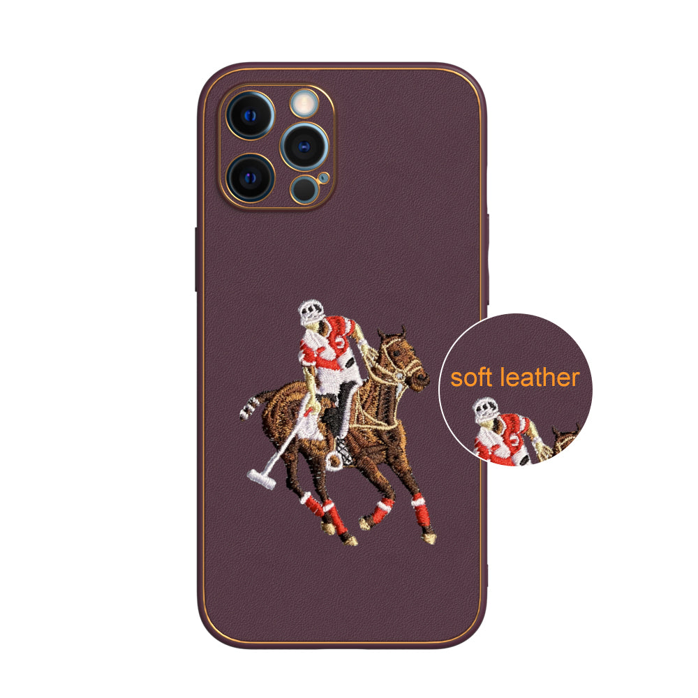 Apple iPhone 12 Pro Max Premium Embroidery Leather case - Pattern 9