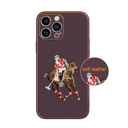 Apple iPhone 13 Pro Max Premium Embroidery Leather case - Pattern 8