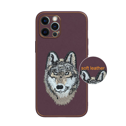 Apple iPhone 12 Pro Max Premium Embroidery Leather case - Pattern 11