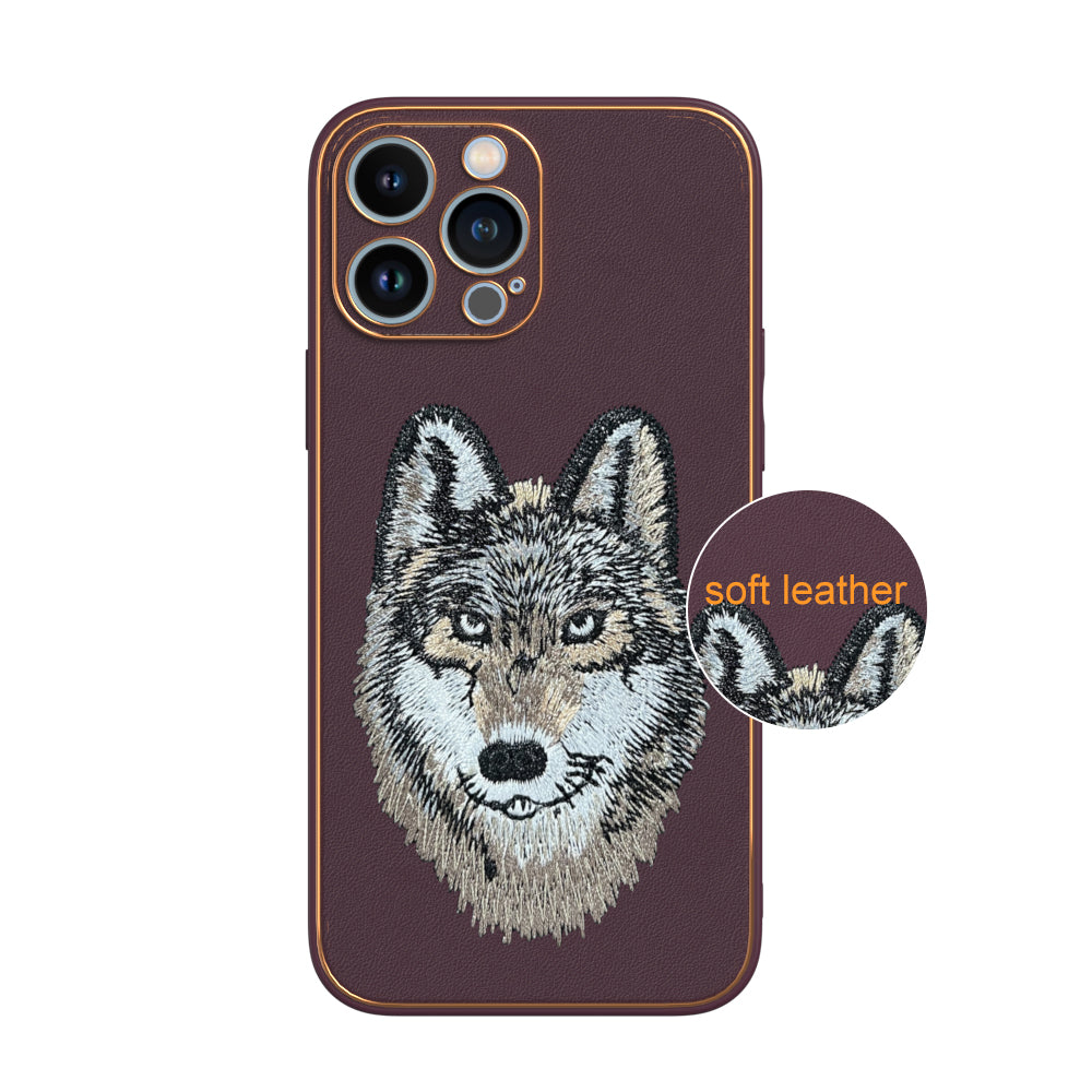 Apple iPhone 13 Pro Max Premium Embroidery Leather case - Pattern 6