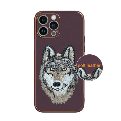 Apple iPhone 13 Pro Max Premium Embroidery Leather case - Pattern 6