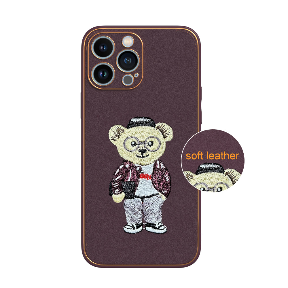 Apple iPhone 13 Pro Max Premium Embroidery Leather case - Pattern 5