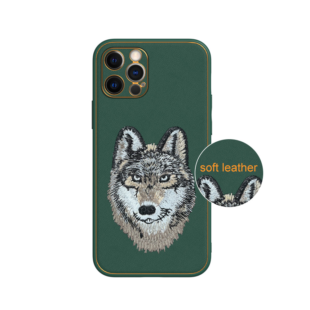 Apple iPhone 12 Pro Premium Embroidery Leather case - Pattern 8