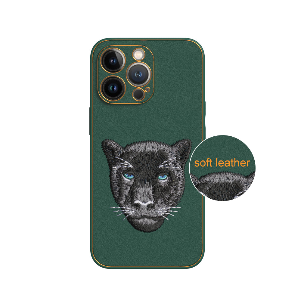 Apple iPhone 13 Pro Premium Embroidery Leather case - Pattern 8