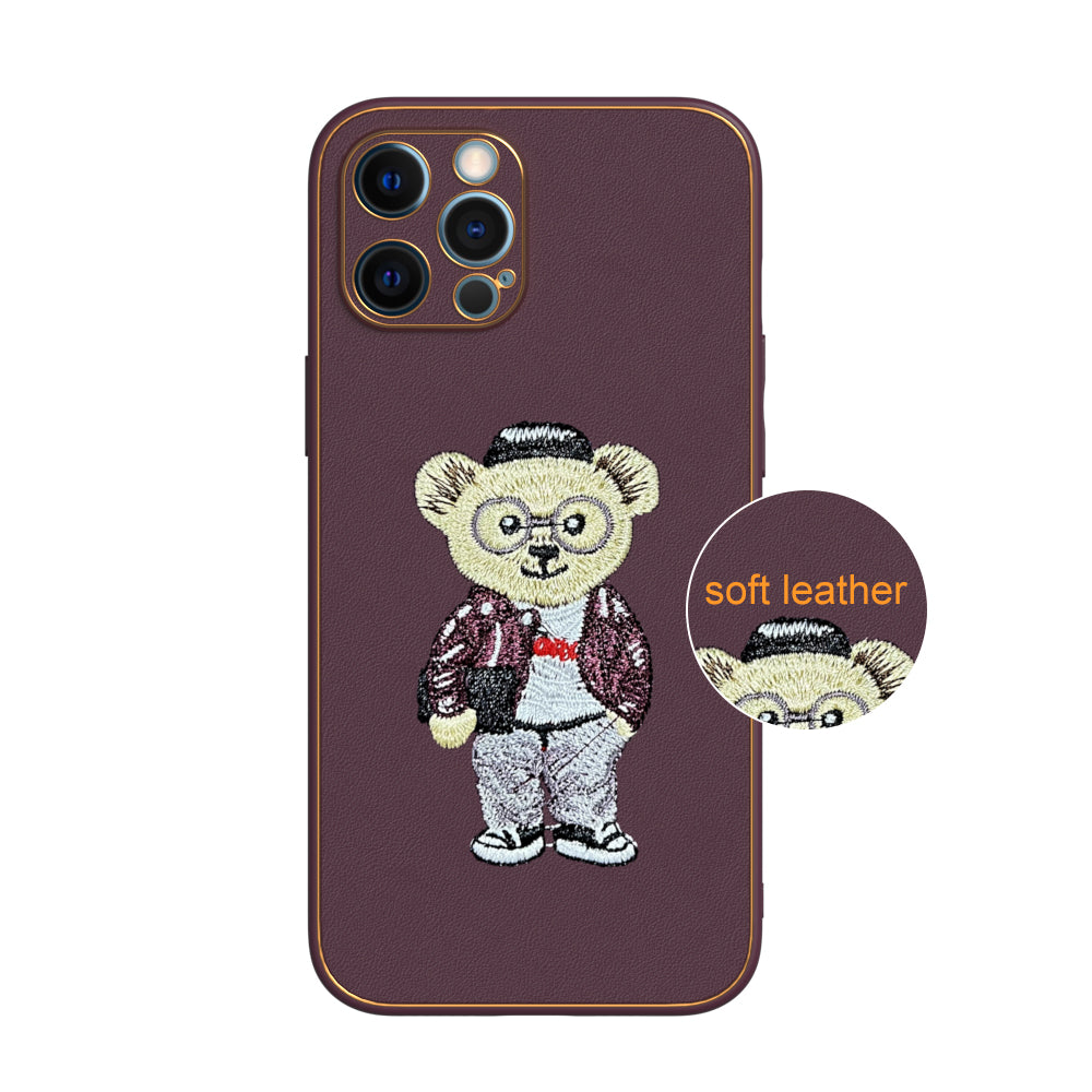 Apple iPhone 12 Pro Max Premium Embroidery Leather case - Pattern 12