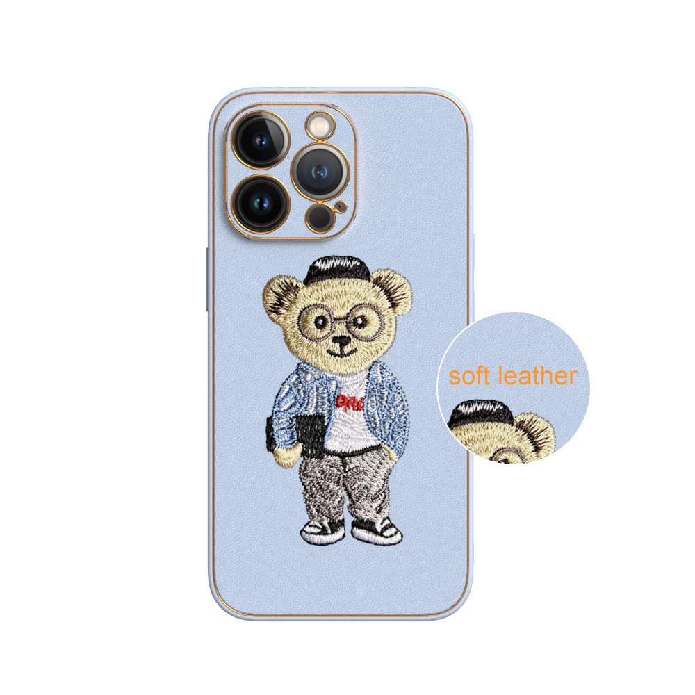 Apple iPhone 13 Pro Premium Embroidery Leather case - Pattern 4