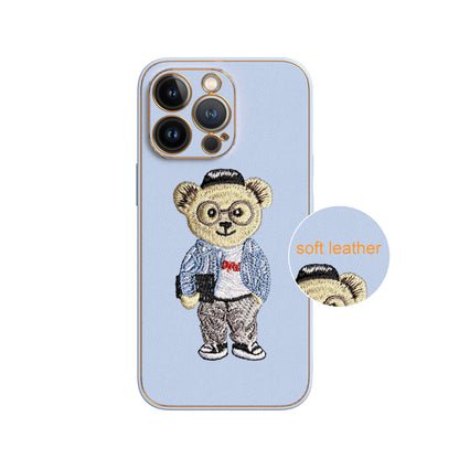Apple iPhone 13 Pro Premium Embroidery Leather case - Pattern 4