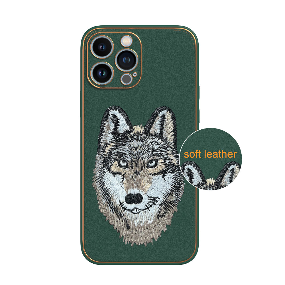 Apple iPhone 13 Pro Max Premium Embroidery Leather case - Pattern 12