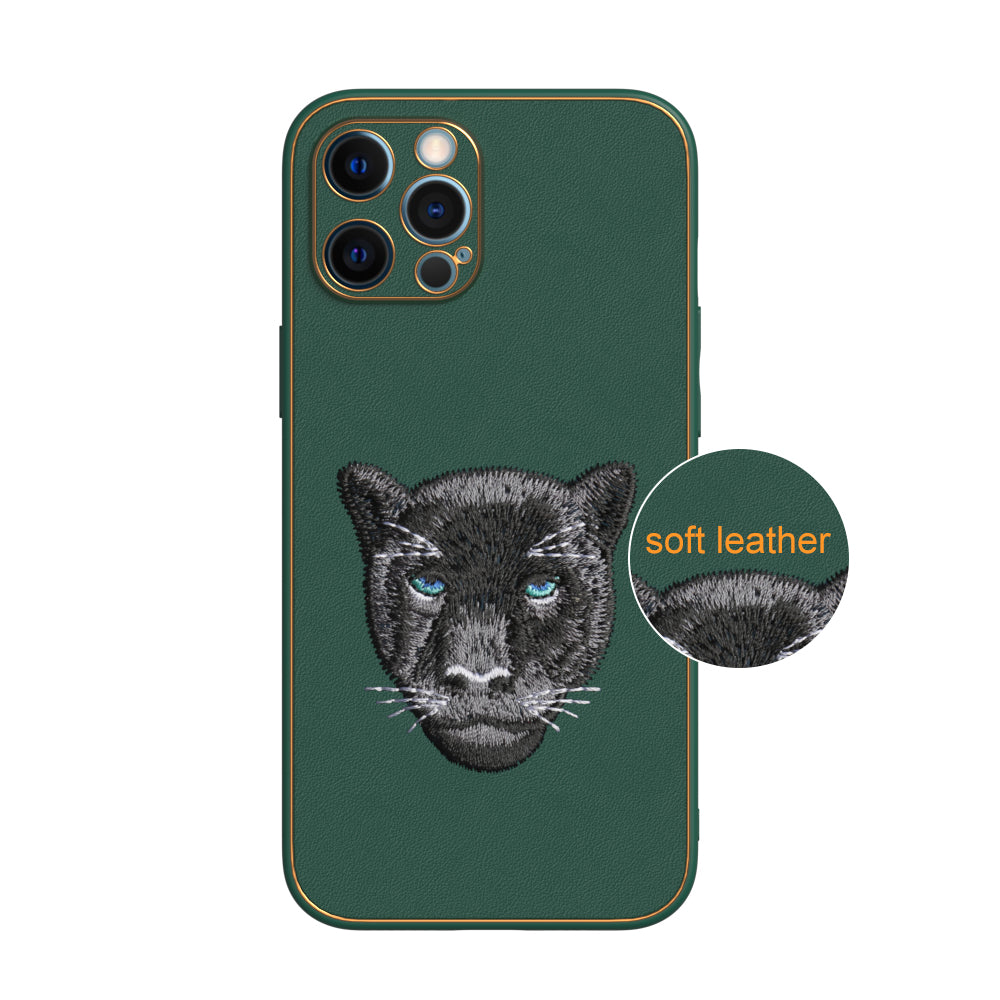 Apple iPhone 12 Pro Max Premium Embroidery Leather case - Pattern 8