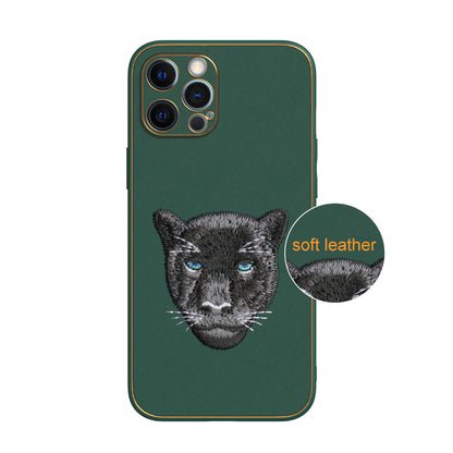 Apple iPhone 12 Pro Max Premium Embroidery Leather case - Pattern 8