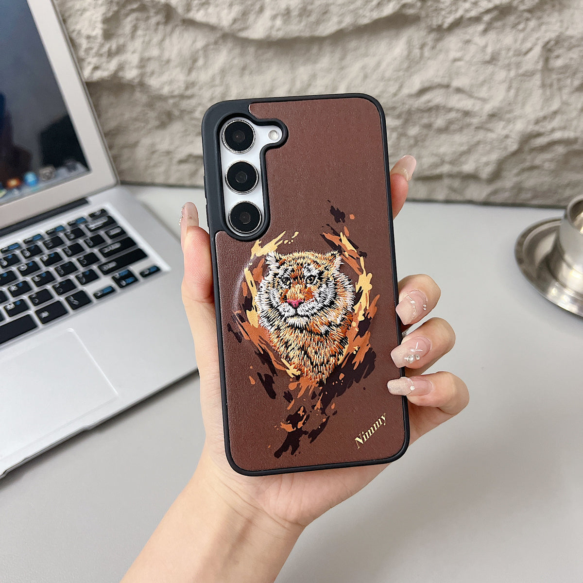 Samsung S23 5G Premium US POLO Assn. Embroidery Leather case with Magsafe  - Tiger 1