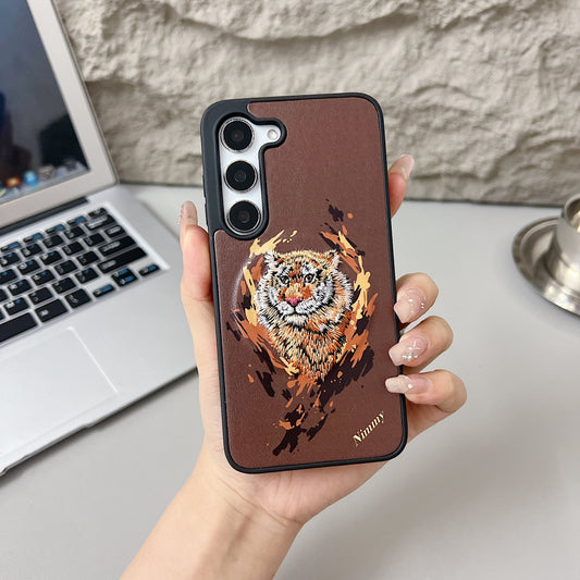 Samsung S23 5G Premium US POLO Assn. Embroidery Leather case with Magsafe  - Tiger 1