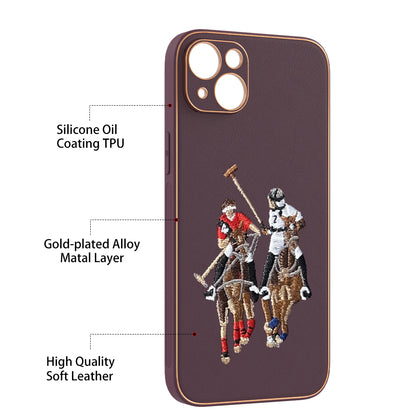 Apple iPhone 14 Plus Premium Embroidery Leather case - Pattern 4