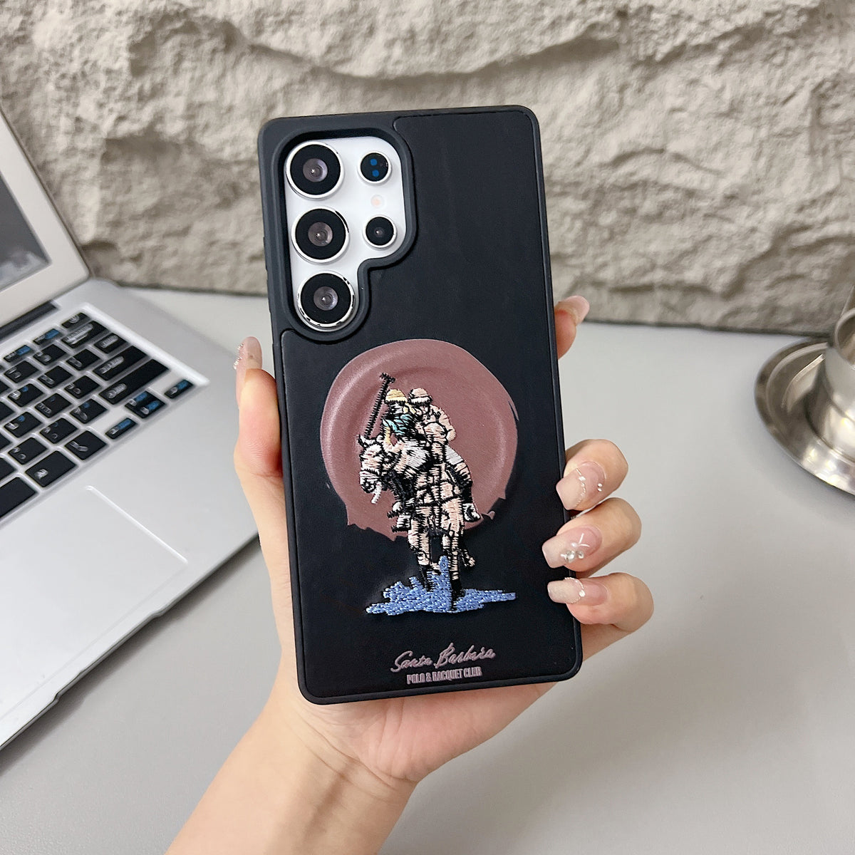 Samsung S24 Ultra 5G Premium US POLO Assn. Embroidery Leather case with Magsafe - Jockey 1