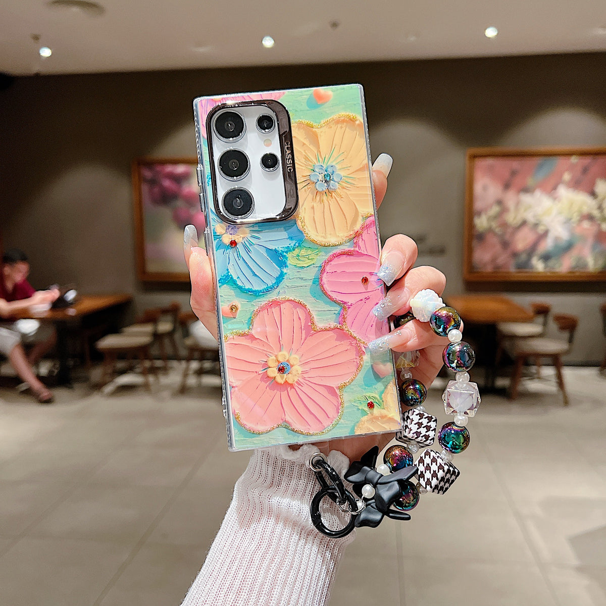 Samsung S23 Ultra 5G 3D Hot Trending Charms Rhinestone Flowers case - Pattern 2