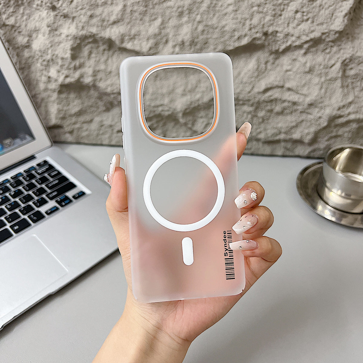 Redmi Note 14 Pro Plus 5G Premium Magnetic Frosted Ultra Slim Back Case- White
