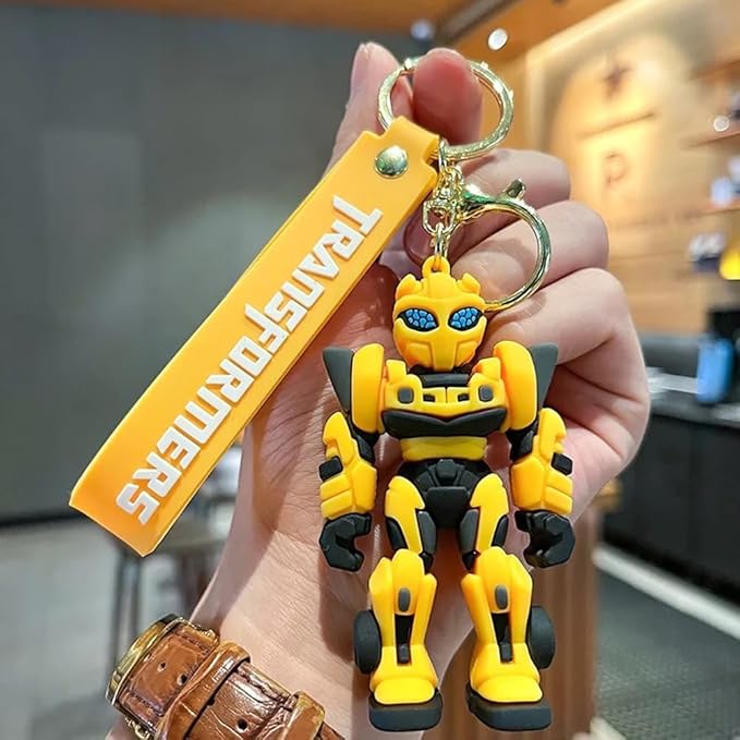 Combo (Pack Of 2) Cute Cartoon 3D Silicon PVC KeyRings - Transformer 3