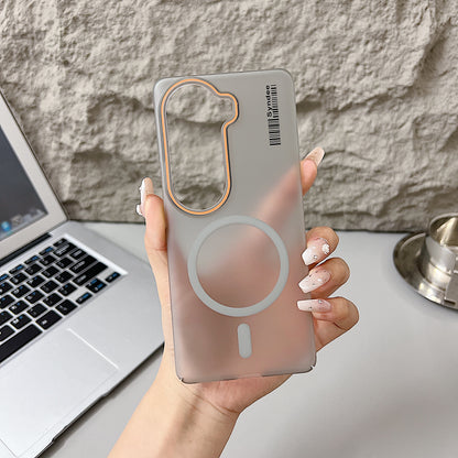 Vivo V40e/iQoo Z9s 5G Premium Magnetic Frosted Ultra Slim Back Case - Grey