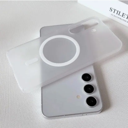 Samsung S21 FE 5g Frosted Magnetic Ultra Slim Back Case- frosted White