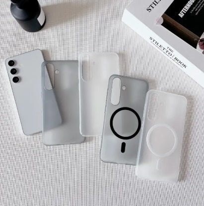 Samsung S21 FE 5g Frosted Magnetic Ultra Slim Back Case- frosted White
