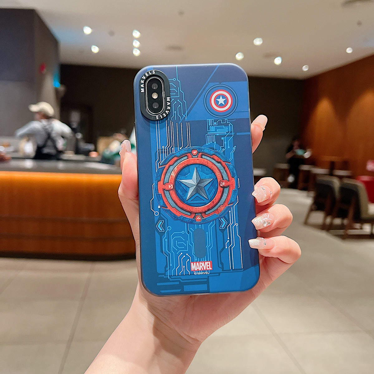 Apple iPhone X/Xs Premium Captain America IMD Printed Back Case - Captain America