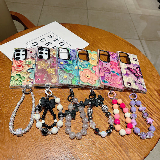 Samsung S22 Ultra 5G 3D Hot Trending Charms Rhinestone Flowers case - Pattern 4