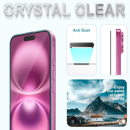 (Pack Of 3) Apple iPhone 16 Pro Border-Less Dust Proof Gorilla Crystal Clear Tempered Glass