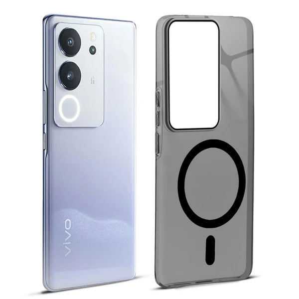 Vivo V29/V29 Pro 5g Crystal Clear Anti-Yellowing Wireless Charging Support Case - Crystal Black