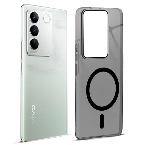 Vivo V27/V27 Pro 5g Crystal Clear Anti-Yellowing Wireless Charging Support Case - Crystal Black
