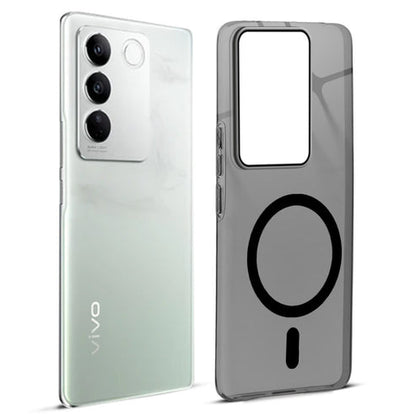 Vivo V27/V27 Pro 5g Crystal Clear Anti-Yellowing Wireless Charging Support Case - Crystal Black