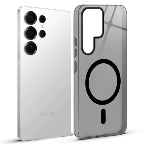 Samsung S24 Ultra 5g Crystal Clear Anti-Yellowing Wireless Charging Support Case - Crystal Black
