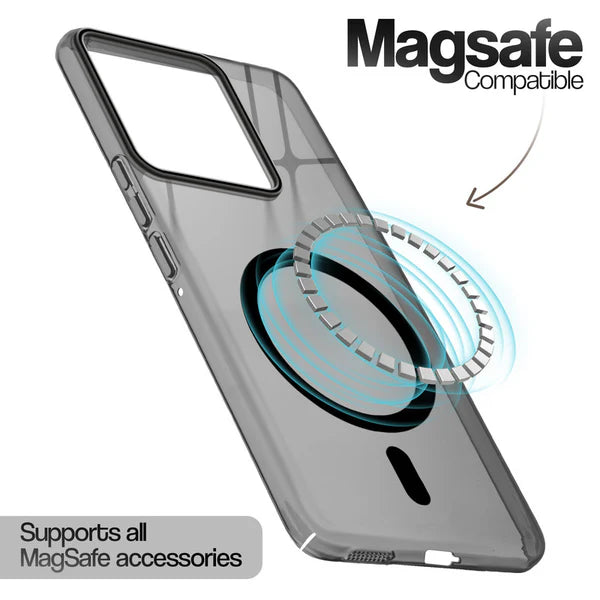 Motorola Edge 60 Fusion 5g Crystal Clear Anti-Yellowing Wireless Charging Support Case - Crystal Black