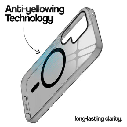Samsung S24 Ultra 5g Crystal Clear Anti-Yellowing Wireless Charging Support Case - Crystal Black
