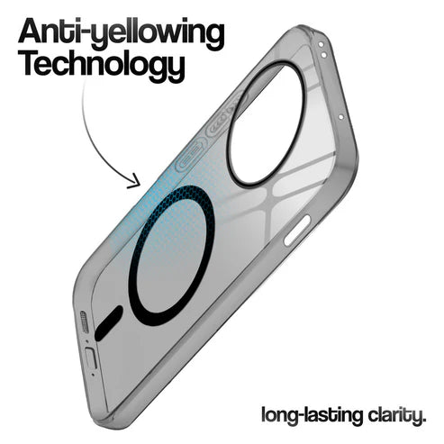 OnePlus 13R 5g Crystal Clear Anti-Yellowing Wireless Charging Support Case - Crystal Black