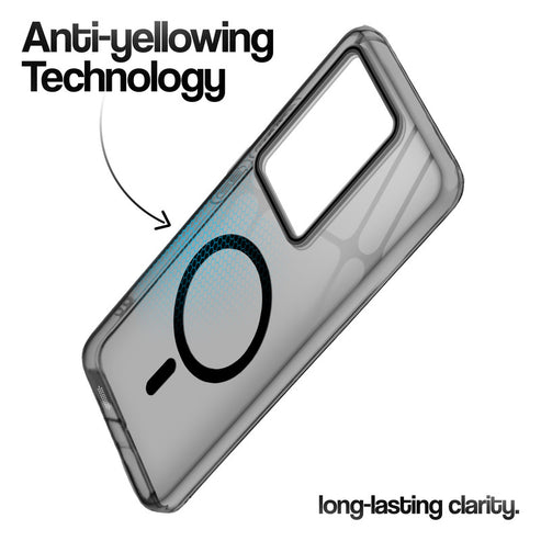 Vivo V27/V27 Pro 5g Crystal Clear Anti-Yellowing Wireless Charging Support Case - Crystal Black