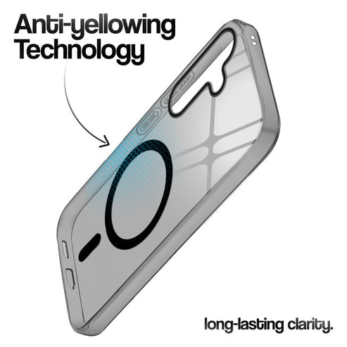 Samsung S24 Fe 5g Crystal Clear Anti-Yellowing Wireless Charging Support Case - Crystal Black