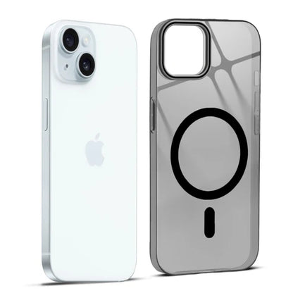 Apple iPhone 15 Premium Crystal Clear Anti-Yellowing Wireless Charging Support Case - Crystal Black