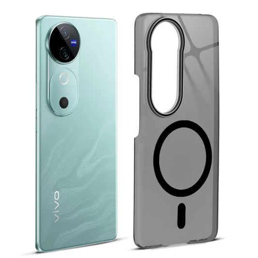 Vivo V40/T3 Ultra 5g Crystal Clear Anti-Yellowing Wireless Charging Support Case - Crystal Black