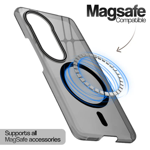 Vivo V40/T3 Ultra 5g Crystal Clear Anti-Yellowing Wireless Charging Support Case - Crystal Black